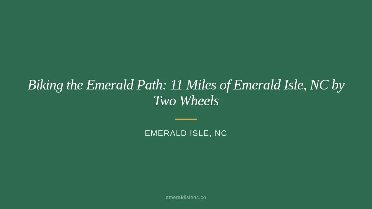 Cyclist riding the Emerald Path bike trail in Emerald Isle, NC on Bogue Banks